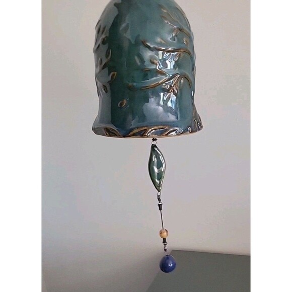 Tree of Life Ceramic Pottery Blue Whispering Bell Wind Chime NIB - Picture 8 of 15